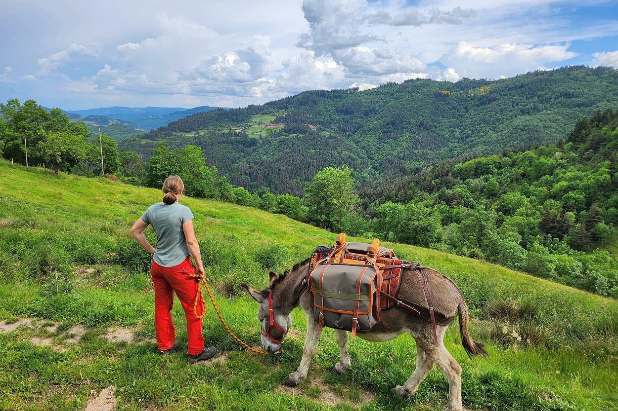 Randonnée avec âne en Ardèche